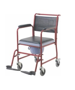 Commode Chair on wheels with flip back