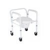 DELUXE 3 IN 1 STEEL FOLDING COMMODE ON WHEELS