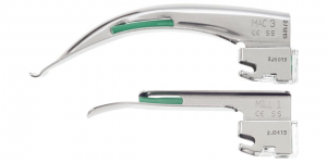 Laryngoscope fiber optic blades